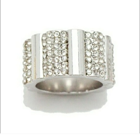 T&J Designs Jewelry - 18k White Gold and Crystal Pave Scallop Ring T&J Designs Jewelry - 18k White Gold and Crystal Pave Scallop Ring